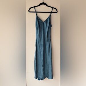 Silky Blue Women's Midi Dress Small